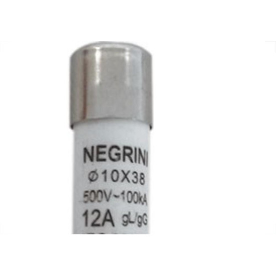 Fusivel Cartucho Porcelana Negrini 10,3X38 12,0A Cp 10X38/12 - Kit C/10 Fusivel Cartucho Porcelana Negrini 10,3X38 12,0A Cp 10X38/12 - Kit C/10