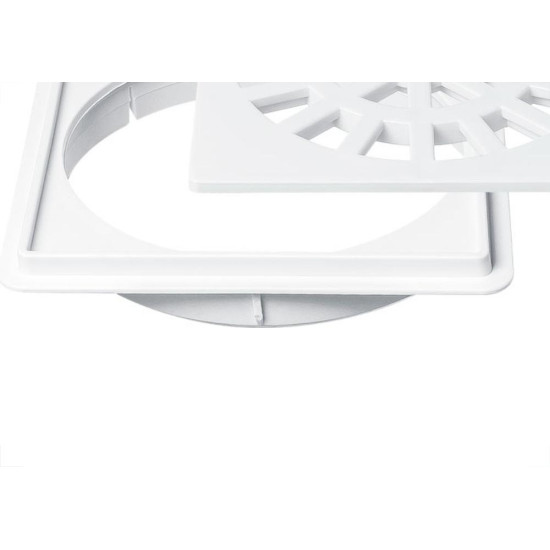 Grelha Plastica Herc Quadrada Branca Com Caixilho 10 297 - Kit C/6 