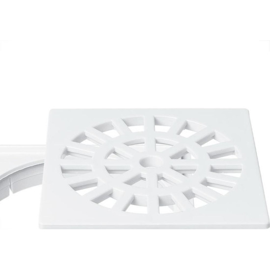 Grelha Plastica Herc Quadrada Branca Com Caixilho 10 297 - Kit C/6 