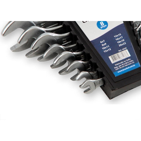 Chave Fixa Brasfort 6A22Mm 08Pecas 6039 Chave Fixa Brasfort 6A22Mm 08Pecas 6039