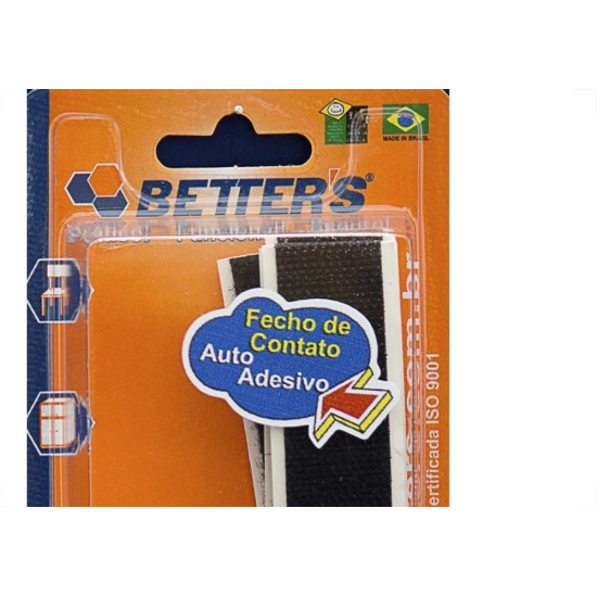 Fecho Contato Adesivo Preto 90X19Mm Com 4Pecas 012 Bribts000068 Fecho Contato Adesivo Preto 90X19Mm Com 4Pecas 012 Bribts000068