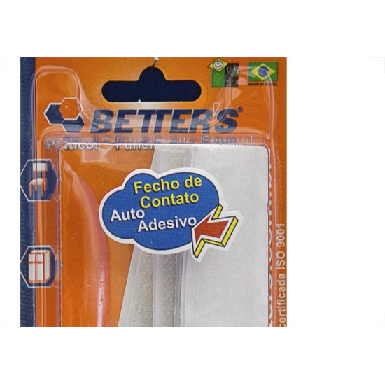 Fecho Contato Adesivo Branco 90X25Mm Com 4Pecas Bribts000054 Fecho Contato Adesivo Branco 90X25Mm Com 4Pecas Bribts000054