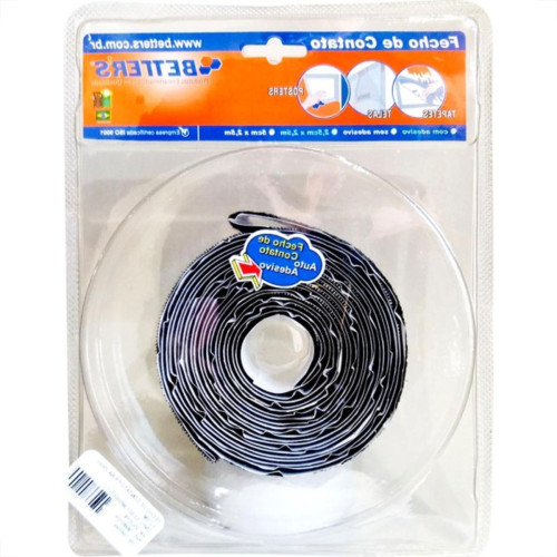 Fecho Contato Adesivo Preto 25X250Cm Rl109 Fecho Contato Adesivo Preto 25X250Cm Rl109
