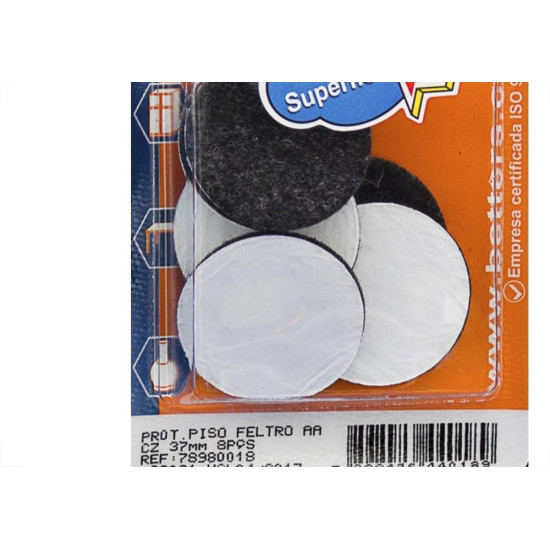 Feltro Aa Better Cinza Redondo 37X3 8Pecas Bribts000018