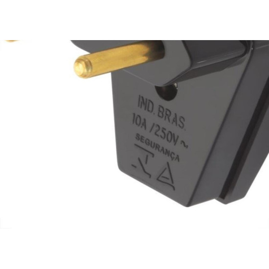 Pino Prensa Cabo Fame 2 Polos 10A Preto 