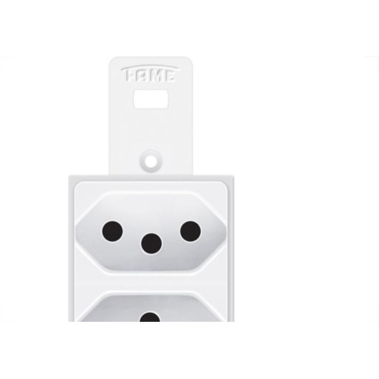 Conjunto Fame 4X2 Branco Sem Placa 2Tomadas 10A 