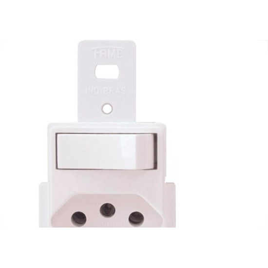 Conjunto Fame 4X2 Branco Sem Placa 1Simples+Tomada 10A 