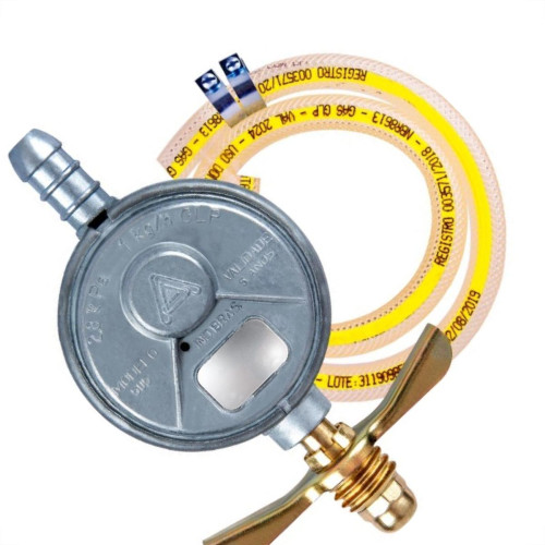 Regulador Gas Alianca Pequeno 505 Com Mangueira 61777 Regulador Gas Alianca Pequeno 505 Com Mangueira 61777