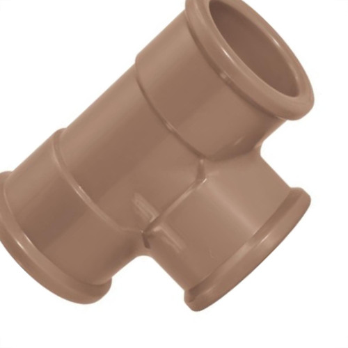 Tee Marrom Amanco Liso/Liso/Liso 75Mm 10012/11840 - Kit C/5 Tee Marrom Amanco Liso/Liso/Liso 75Mm 10012/11840 - Kit C/5