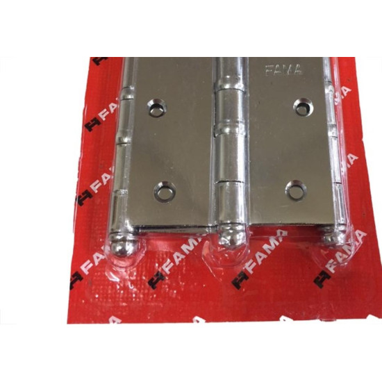 Dobradica Fama 1535 Ferro Cromado Bicromatizado 3.1/2 X 3 Com Anel Com 3 Pecas 