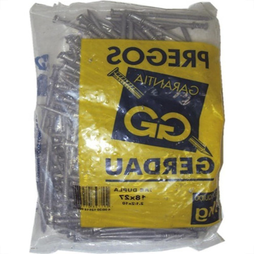 Prego Gerdau Com Cabeca Dupla 18X27 (3,40X62mm) (3,40X62mm) 1Kg Prego Gerdau Com Cabeca Dupla 18X27 (3,40X62mm) (3,40X62mm) 1Kg