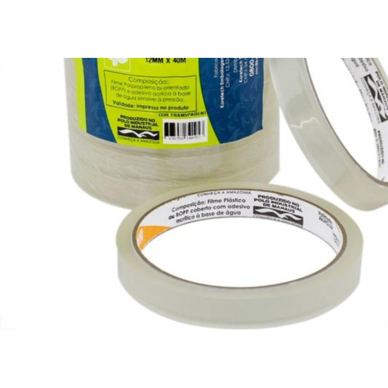 Fita Adesiva Transparente Koretech 12X40 Rf.12.10.4.0083 - Kit C/10 Fita Adesiva Transparente Koretech 12X40 Rf.12.10.4.0083 - Kit C/10