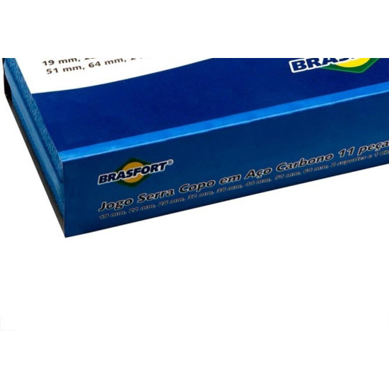 Serra Copo Aco Carbono Brasfort 19A64 11 Pecas 8736 Serra Copo Aco Carbono Brasfort 19A64 11 Pecas 8736