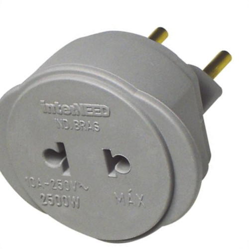 Pino Adaptador (Entrada =2 Redondo/Saida =2 Universal) Interneed Cinza 37804 - Kit C/10 Pino Adaptador (Entrada =2 Redondo/Saida =2 Universal) Interneed Cinza 37804 - Kit C/10