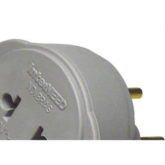Pino Adaptador (Entrada =2 Redondo/Saida =2 Universal) Interneed Cinza 37804 - Kit C/10 Pino Adaptador (Entrada =2 Redondo/Saida =2 Universal) Interneed Cinza 37804 - Kit C/10