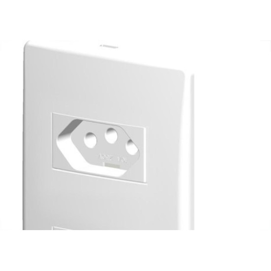 Conjunto Siena 4X2 Branco Com Placa (2Tomadas 10A-V) 6083 Conjunto Siena 4X2 Branco Com Placa (2Tomadas 10A-V) 6083
