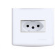 Conjunto Siena 4X2 Branco Com Placa (1Paralelo+1Tomada 10A) 6085