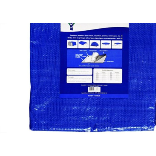 Lona Carreteiro Brasfort Azul 8X 7M 100 Gramas Por M² 8982 Lona Carreteiro Brasfort Azul 8X 7M 100 Gramas Por M² 8982