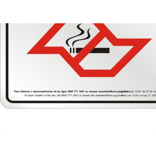 Placa Sinalizacao Aluminio 20X25 ''Lei Antifumo'' 180Sp