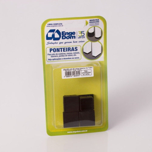 Ponteira Cadeira Engedom 25X25 Interno Preta 4 Pecas Quadrado 3014 Ponteira Cadeira Engedom 25X25 Interno Preta 4 Pecas Quadrado 3014