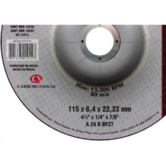 Disco Desbaste Carborundum 4.1/2 X 7/8 
