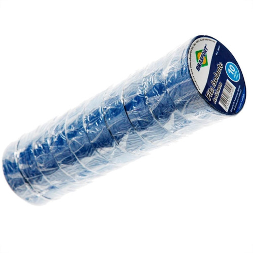 Fita Isolante Brasfort 10M X 19Mm Azul 8647 - Kit C/10 Fita Isolante Brasfort 10M X 19Mm Azul 8647 - Kit C/10