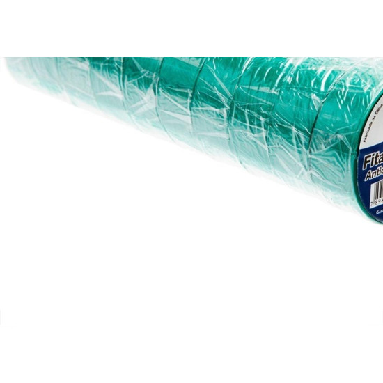 Fita Isolante Brasfort 10M X 19Mm Verde 8649 - Kit C/10 Fita Isolante Brasfort 10M X 19Mm Verde 8649 - Kit C/10