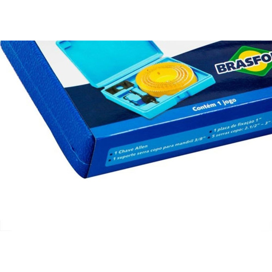 Serra Copo Aco Carbono Brasfort 2.1/2 A 5'' 8 Pecas 8749 Serra Copo Aco Carbono Brasfort 2.1/2 A 5'' 8 Pecas 8749