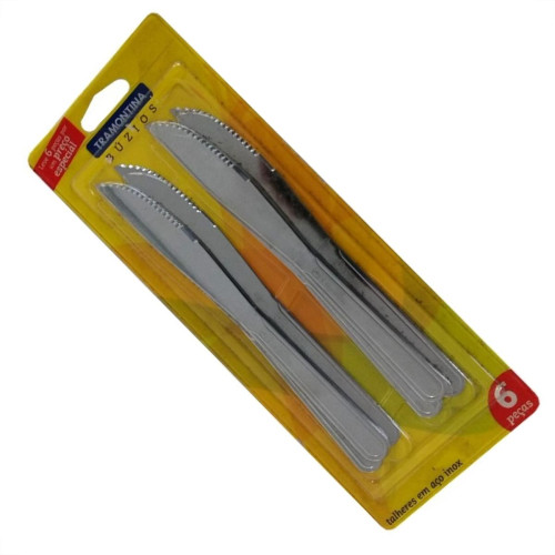 Faca Tramontina Churrasco Buzios 6 Pecas Inox 23750/604