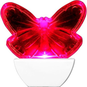 Abajur Noturno Brasfort Led Borboleta 127V Rosa 8855