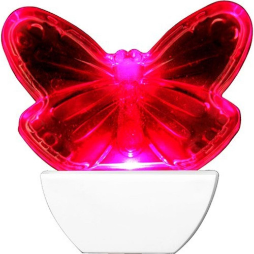 Abajur Noturno Brasfort Led Borboleta 127V Rosa 8855