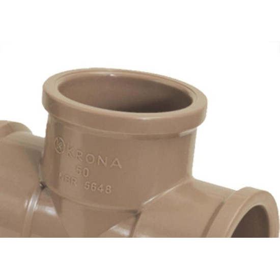 Tee Marrom Krona Liso Liso Liso 75Mm 460 - Kit C/5