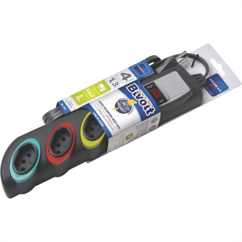 Filtro Linha Daneva Plastico 4 Tomadas Bivolt Grafite 1,3M Dn1646