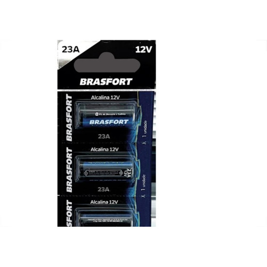 Pilha Brasfort Alcalina Mn21 12V Cartela 6305 - Kit C/5  Pilha Brasfort Alcalina Mn21 12V Cartela 6305 - Kit C/5