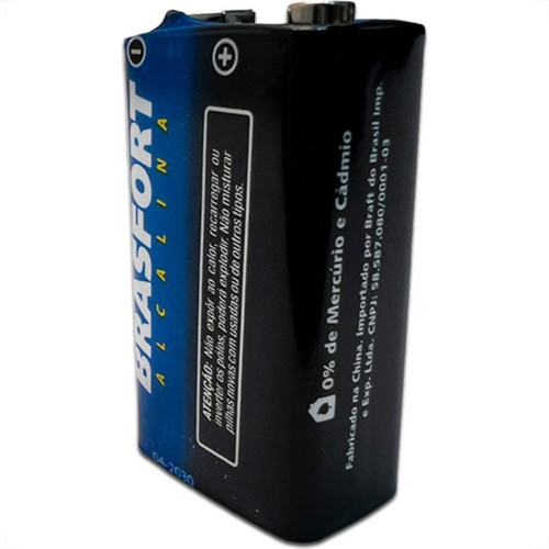 Pilha Brasfort Alcalina Bateria 09V Cartela Com 1 Peca 6304
