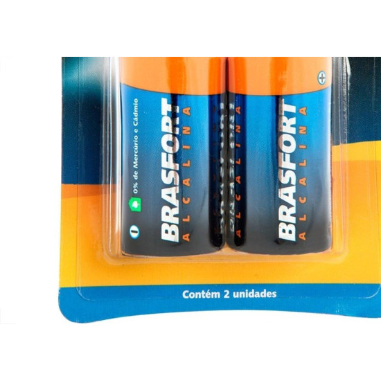 Pilha Brasfort Alcalina Media ''C'' Cartela 2 Pecas 6302 Pilha Brasfort Alcalina Media ''C'' Cartela 2 Pecas 6302