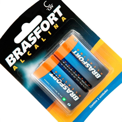 Pilha Brasfort Alcalina Grande ''D'' Cartela Com 2 Pecas 6303 Pilha Brasfort Alcalina Grande ''D'' Cartela Com 2 Pecas 6303