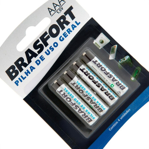 Pilha Brasfort Palito Aaa Cartela Com 4 Pecas 6307 Pilha Brasfort Palito Aaa Cartela Com 4 Pecas 6307