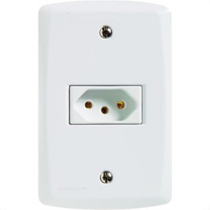 Conjunto Tramontina Lux 4X2 Branco Com Placa (1 Tomada 20A) 