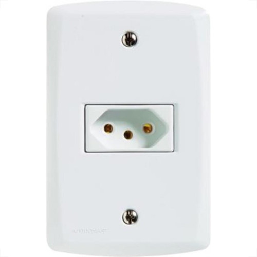Conjunto Tramontina Lux 4X2 Branco Com Placa (1 Tomada 20A) 