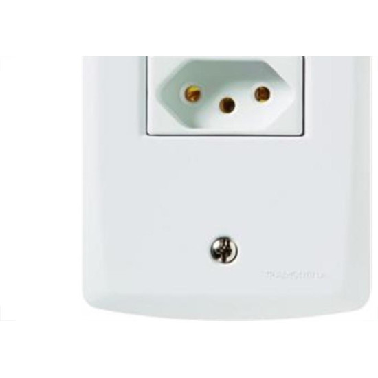 Conjunto Tramontina Lux 4X2 Branco Com Placa (1 Tomada 20A) 