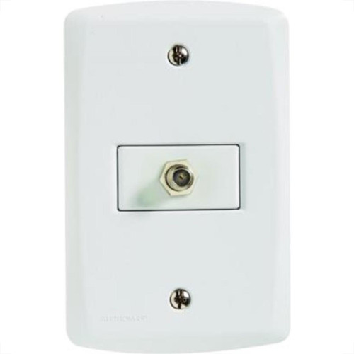 Conjunto Tramontina Lux 4X2 Branco Com Placa (1 Tomada Tv) 