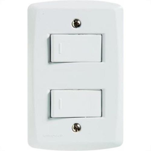 Conjunto Tramontina Lux 4X2 Branco Com Placa (2 Simples) Conjunto Tramontina Lux 4X2 Branco Com Placa (2 Simples)