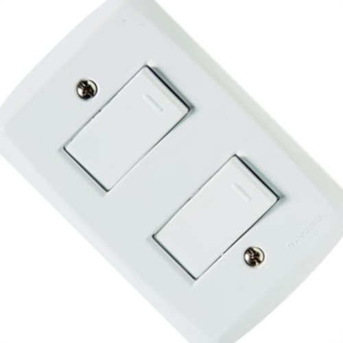 Conjunto Tramontina Lux 4X2 Branco Com Placa (2 Simples) Conjunto Tramontina Lux 4X2 Branco Com Placa (2 Simples)