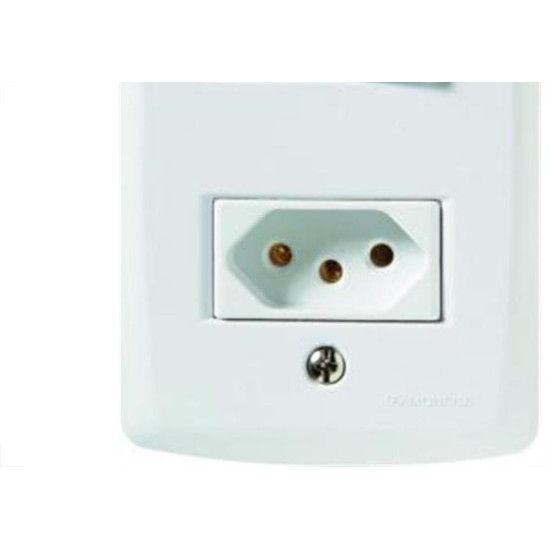 Conjunto Tramontina Lux 4X2 Branco Com Placa (1 Paralelo+1Tomada) 