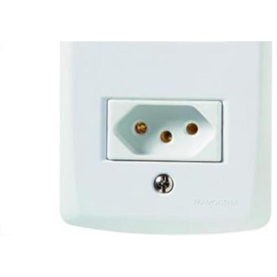 Conjunto Tramontina Lux 4X2 Branco Com Placa (2 Tomadas 10A) 