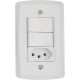 Conjunto Tramontina Lux 4X2 Branco Com Placa (2 Simples+Tomada) 