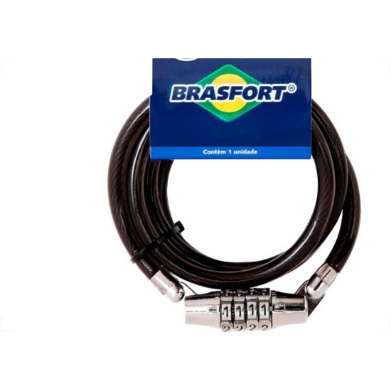 Cadeado Bicicleta Brasfort Com Segredo 08Mmx1M 7017 Cadeado Bicicleta Brasfort Com Segredo 08Mmx1M 7017