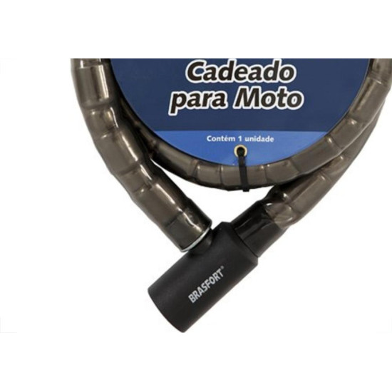 Cadeado Para Moto Brasfort Com Chave 22X1,0M 7012 Cadeado Para Moto Brasfort Com Chave 22X1,0M 7012