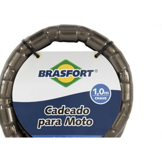Cadeado Para Moto Brasfort Com Chave 22X1,0M 7012 Cadeado Para Moto Brasfort Com Chave 22X1,0M 7012